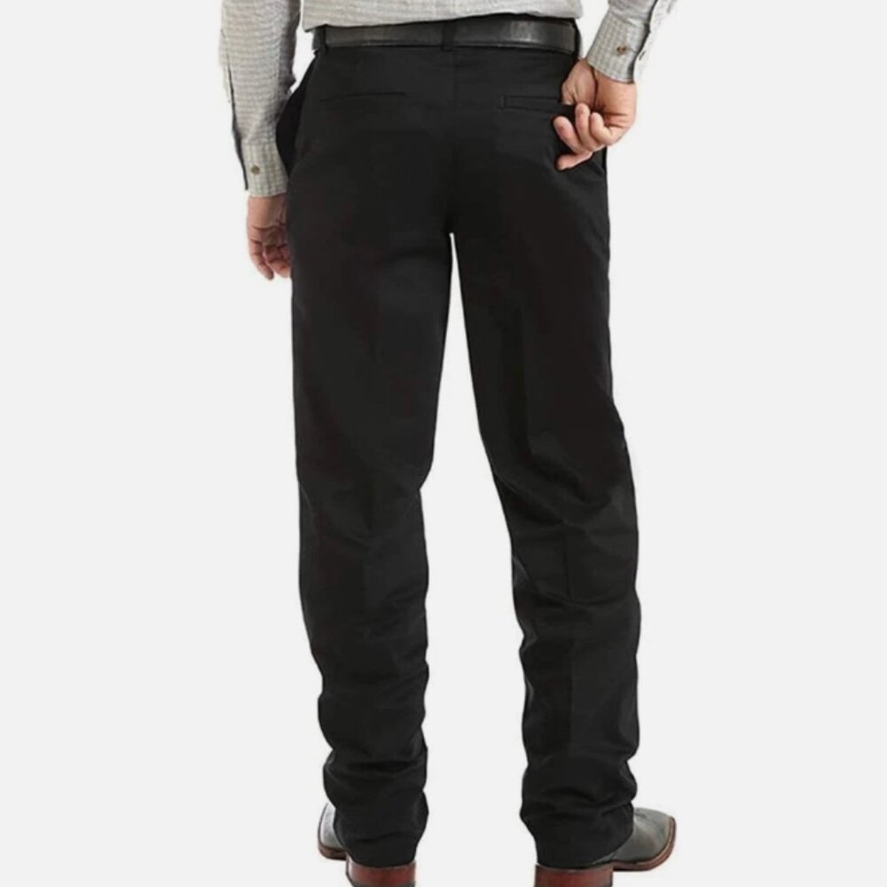 NWT Mens Wrangler Size 38x30 Flat Front No Iron Perfect Fit Khaki Pants Black - Picture 3 of 12